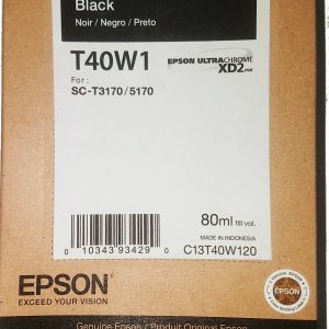 Epson SureColor 80mL Black T40W120 UltraChrome XD Ink Cartridge for T2170, T3170, & T5170